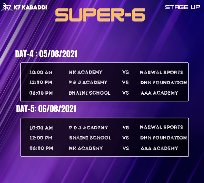 Super 6 schedule 2