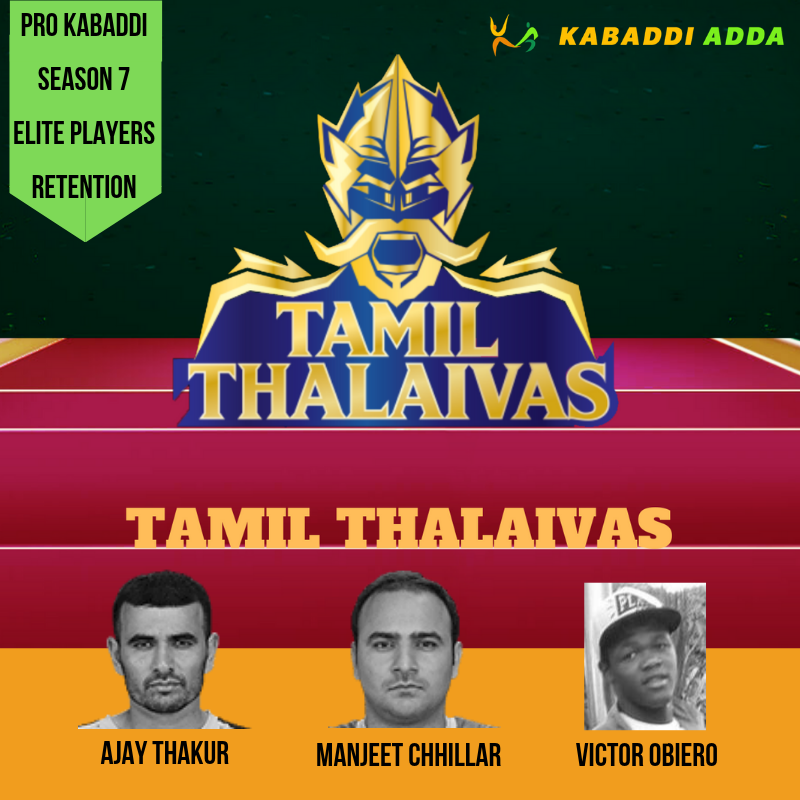 Tamil Thalaivas retained players list