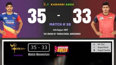 UP Yodhha vs Bengaluru bulls pro kabaddi live