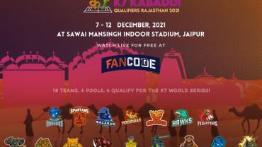 K7 Qualifiers will be held in Rajasthan from 7th to 12th December