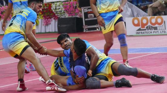 Action from the recently concluded Senior National Kabaddi Championship